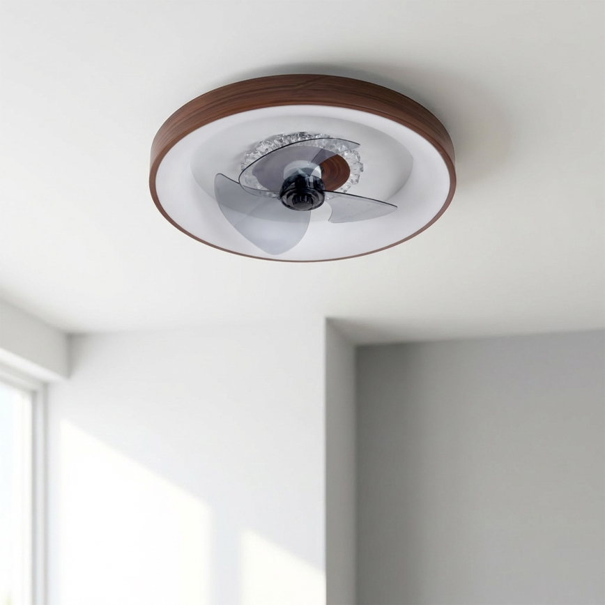 Brilagi - LED aptumšojams griestu ventilators LED/34W/230V Ø 46 cm brūns + ar tālvadības pulti