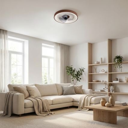 Brilagi - LED aptumšojams griestu ventilators LED/34W/230V Ø 46 cm brūns + ar tālvadības pulti