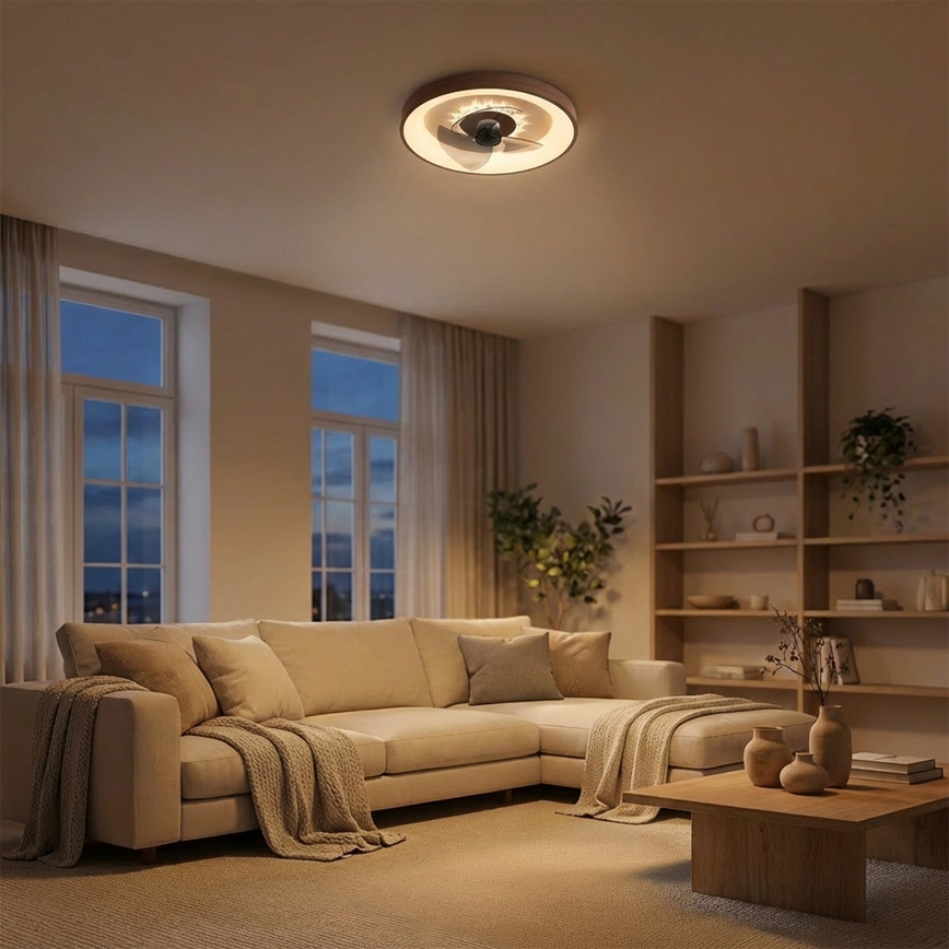 Brilagi - LED aptumšojams griestu ventilators LED/34W/230V Ø 46 cm brūns + ar tālvadības pulti