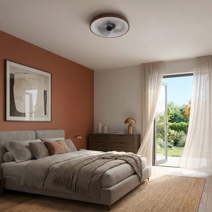 Brilagi - LED aptumšojams griestu ventilators LED/34W/230V Ø 46 cm brūns + ar tālvadības pulti