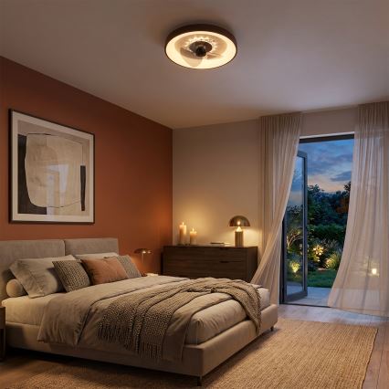 Brilagi - LED aptumšojams griestu ventilators LED/34W/230V Ø 46 cm brūns + ar tālvadības pulti