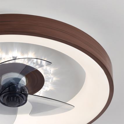 Brilagi - LED aptumšojams griestu ventilators LED/34W/230V Ø 46 cm brūns + ar tālvadības pulti