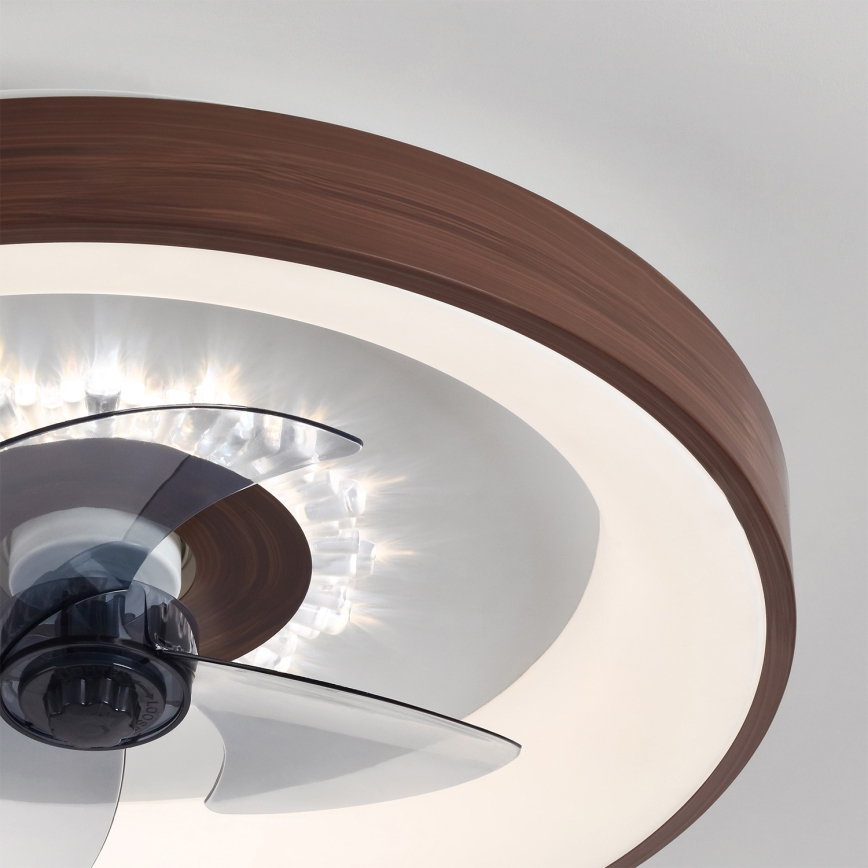 Brilagi - LED aptumšojams griestu ventilators LED/34W/230V Ø 46 cm brūns + ar tālvadības pulti
