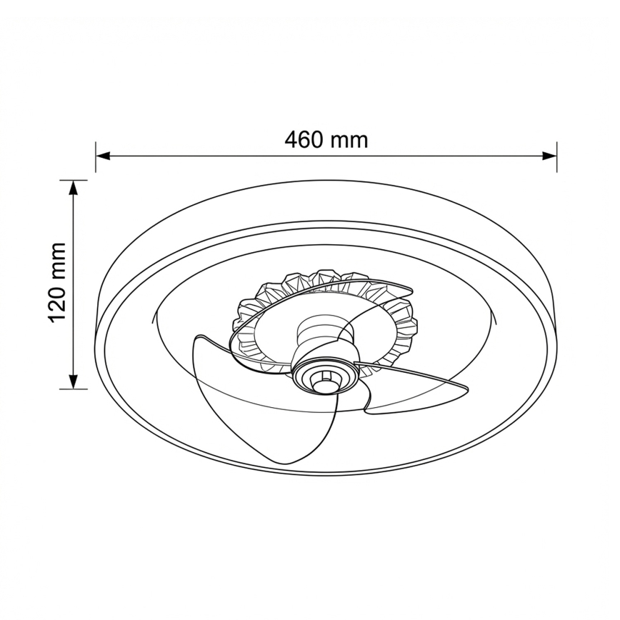 Brilagi - LED aptumšojams griestu ventilators LED/34W/230V Ø 46 cm brūns + ar tālvadības pulti