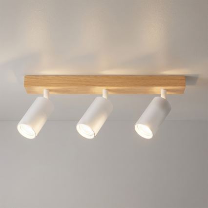 Brilagi - Griestu virziena gaismeklis SELE 3xGU10/30W/230V balts/ozola dekors