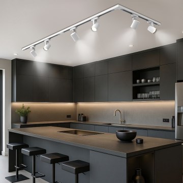 Brilagi - HUSKY sliedes sistēmas virzāmais gaismeklis 6xGU10/10W/230V, balts