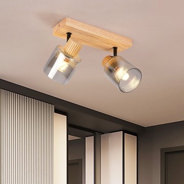 Brilagi - HYGGE spota gaismeklis 2xE14/15W/230V koka/dūmaina