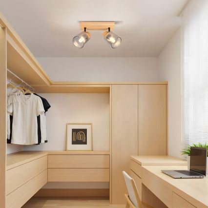 Brilagi - HYGGE spota gaismeklis 2xE14/15W/230V koka/dūmaina