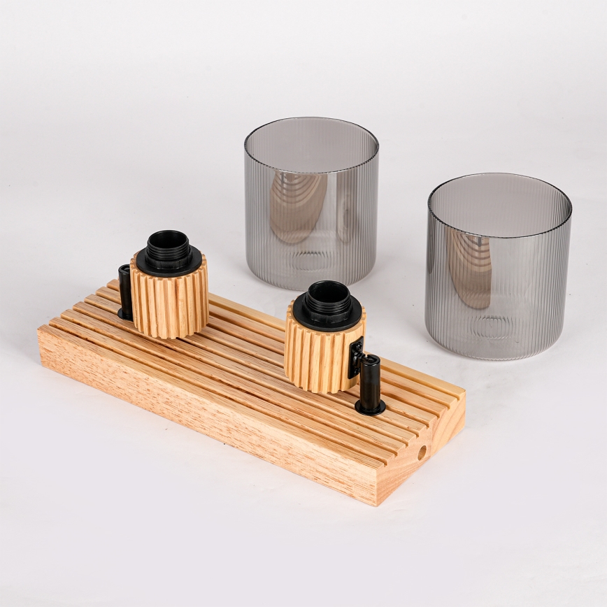 Brilagi - HYGGE spota gaismeklis 2xE14/15W/230V koka/dūmaina