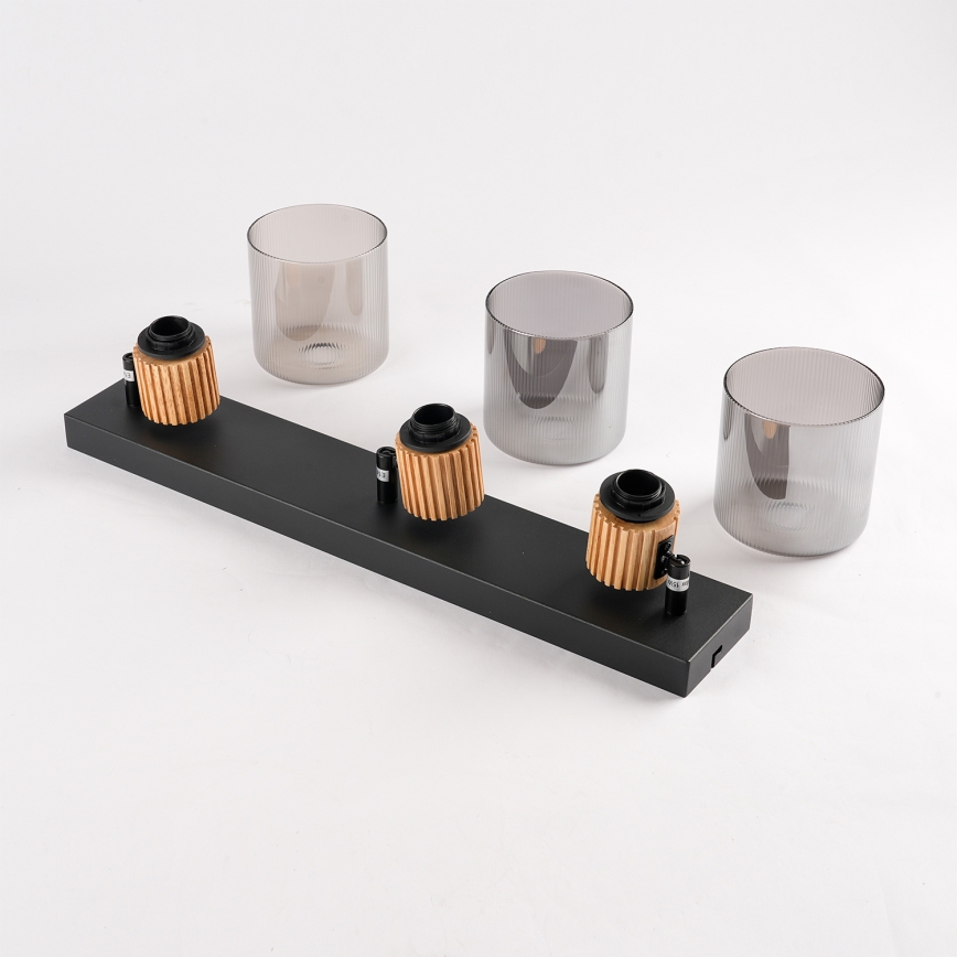 Brilagi - HYGGE virziena gaismeklis 3xE14/15W/230V melns/dūmots