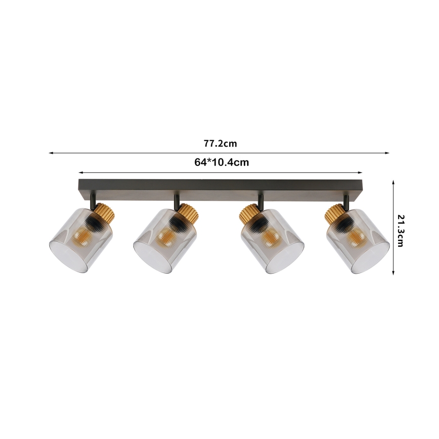 Brilagi - HYGGE virziena gaismeklis 3xE14/15W/230V melns/dūmots