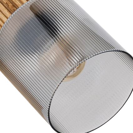 Brilagi - HYGGE virziena lampa 4xE14/15W/230V koka/dūmakaina