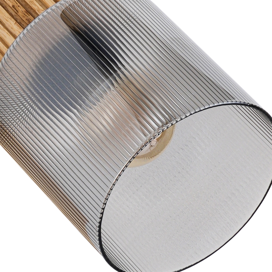 Brilagi - HYGGE virziena lampa 4xE14/15W/230V koka/dūmakaina