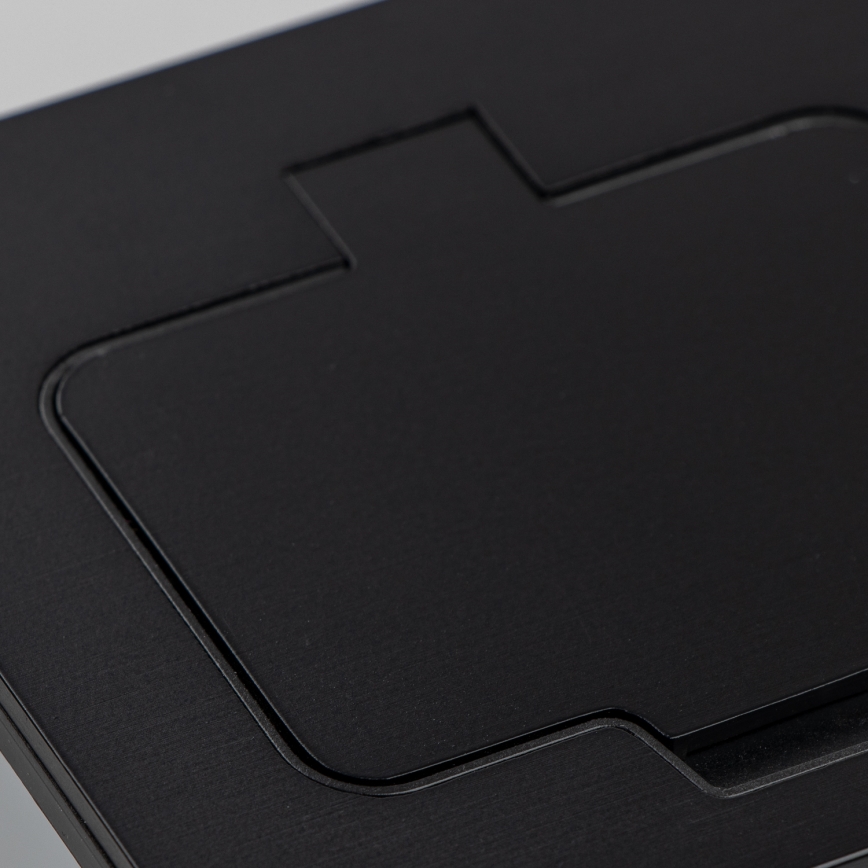 Brilagi - iebūvējama āra grīdas dubultkontaktligzda IP55, melna, taisnstūra