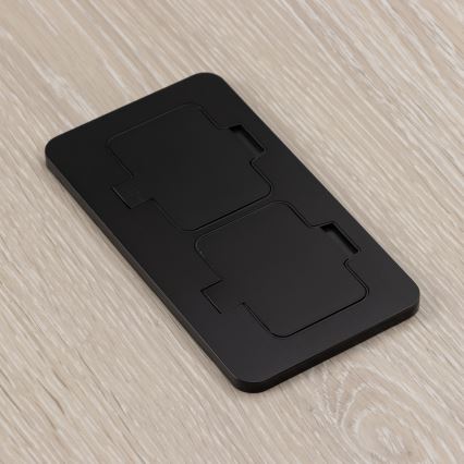 Brilagi - iebūvējama āra grīdas dubultkontaktligzda IP55, melna, taisnstūra