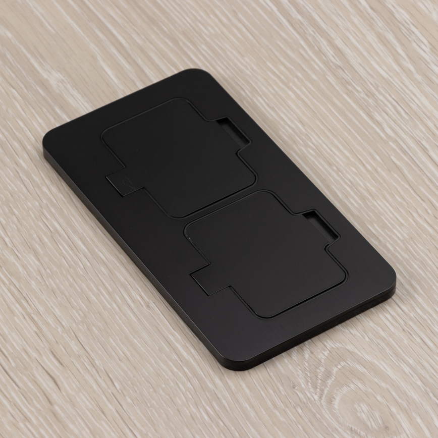 Brilagi - iebūvējama āra grīdas dubultkontaktligzda IP55, melna, taisnstūra