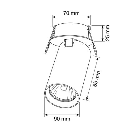 Brilagi - Iebūvējamais griestu gaismeklis SELE 1xGU10/30W/230V melns