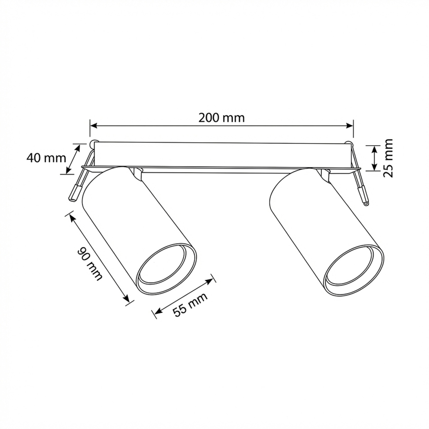 Brilagi - iebūvējamais griestu gaismeklis SELE 2xGU10/30W/230V balts