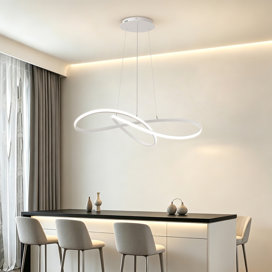 BRILAGI - dimējama LED lustra uz troses INFINITY LED/80W/230V 3000-6000K 80x80 cm balta + tālvadība