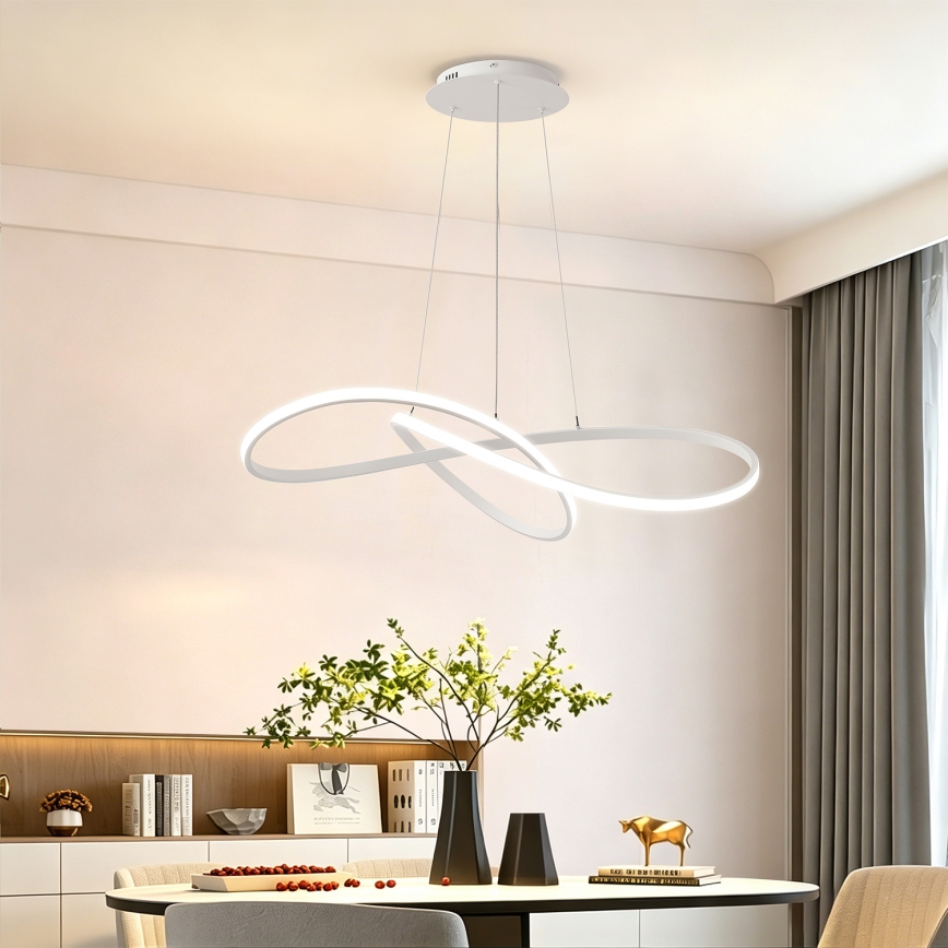 BRILAGI - dimējama LED lustra uz troses INFINITY LED/80W/230V 3000-6000K 80x80 cm balta + tālvadība