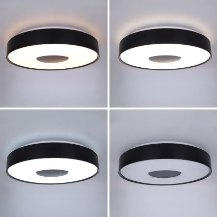 Brilagi - JAMIS LED griestu gaismeklis ar regulējamu spilgtumu LED/48W/230V 3000-6500K Ø 39 cm melns + tālvadības pults