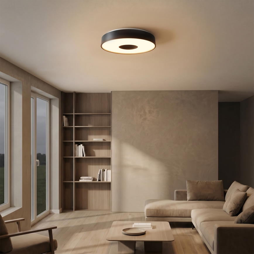 Brilagi - JAMIS LED griestu gaismeklis ar regulējamu spilgtumu LED/48W/230V 3000-6500K Ø 39 cm melns + tālvadības pults