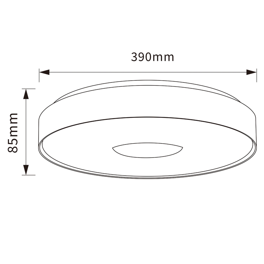 Brilagi - JAMIS LED griestu gaismeklis ar regulējamu spilgtumu LED/48W/230V 3000-6500K Ø 39 cm melns + tālvadības pults
