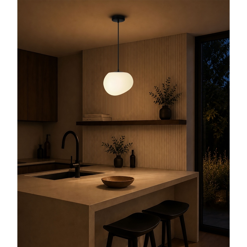 BRILAGI - Karājamā lampa ar vadu PEBBLES 1xE27/40W/230V Ø 20 cm melna