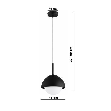 BRILAGI - Karājamā lampa uz vada COSMO 1xE27/60W/230V Ø 18 cm melna