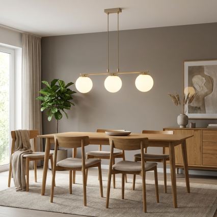 Brilagi - Karājamā lustra uz kabeļa MILO ECRU 3xE27/60W/230V bēša/zelta