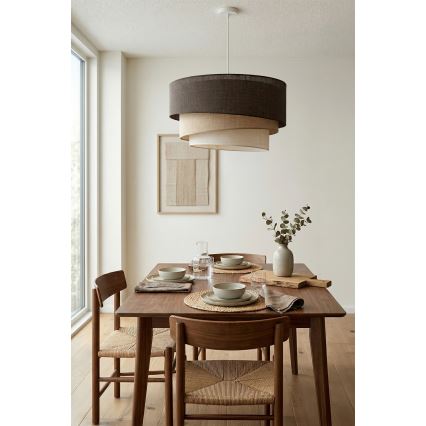 Brilagi - Karājamā lustra uz kabeļa TRIO 3xE27/60W/230V Ø 60 cm brūna/bēša/balta