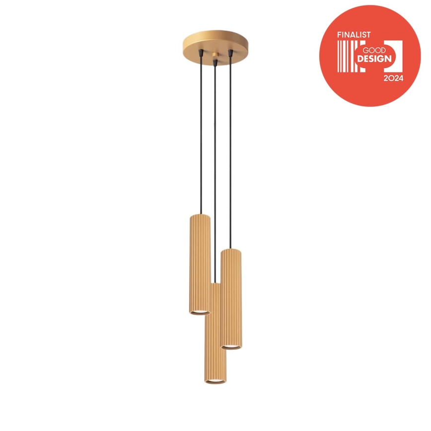 Brilagi - karājamā lustra uz troses CRESTO 3xGU10/10W/230V zelta krāsā