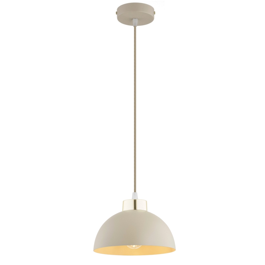 Brilagi - Karājamais gaismeklis ar kabeli 1xE27/60W/230V Ø 18 cm, bēšs/zelts