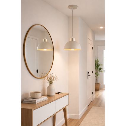 Brilagi - Karājamais gaismeklis ar kabeli 1xE27/60W/230V Ø 18 cm, bēšs/zelts