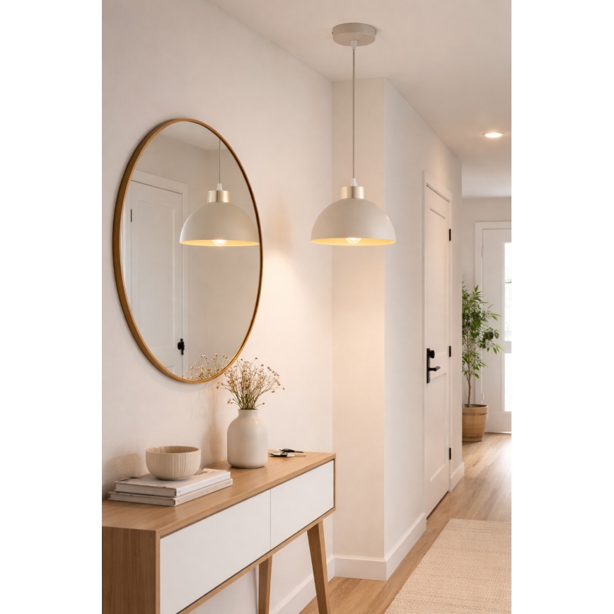 Brilagi - Karājamais gaismeklis ar kabeli 1xE27/60W/230V Ø 18 cm, bēšs/zelts