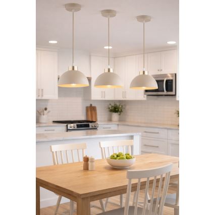 Brilagi - Karājamais gaismeklis ar kabeli 1xE27/60W/230V Ø 18 cm, bēšs/zelts