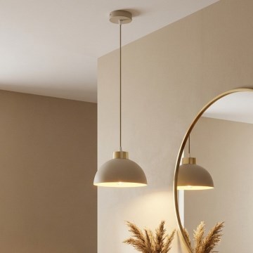 Brilagi - Karājamais gaismeklis ar kabeli MOON 1xE27/60W/230V Ø 18 cm, bēšs/zelts