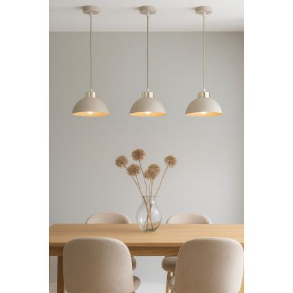 Brilagi - Karājamais gaismeklis ar kabeli MOON 1xE27/60W/230V Ø 18 cm, bēšs/zelts