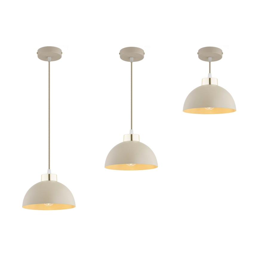Brilagi - Karājamais gaismeklis ar kabeli MOON 1xE27/60W/230V Ø 18 cm, bēšs/zelts