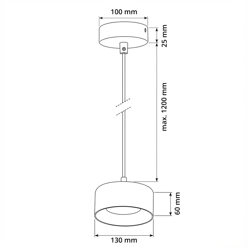 Brilagi - Karājamais gaismeklis ar vadu AURA LUX 1xGX53/30W/230V melns/dūmains