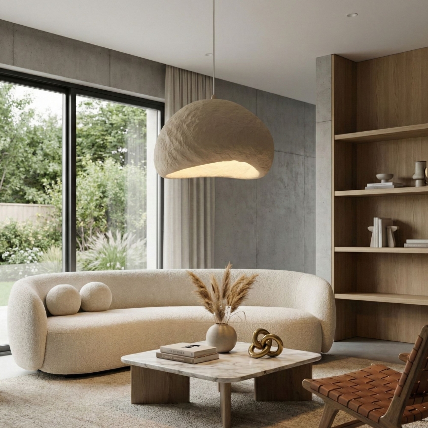 Brilagi - Karājoša griestu lampa ar vadu WABI SABI 1xE27/40W/230V Ø 50 cm bēša