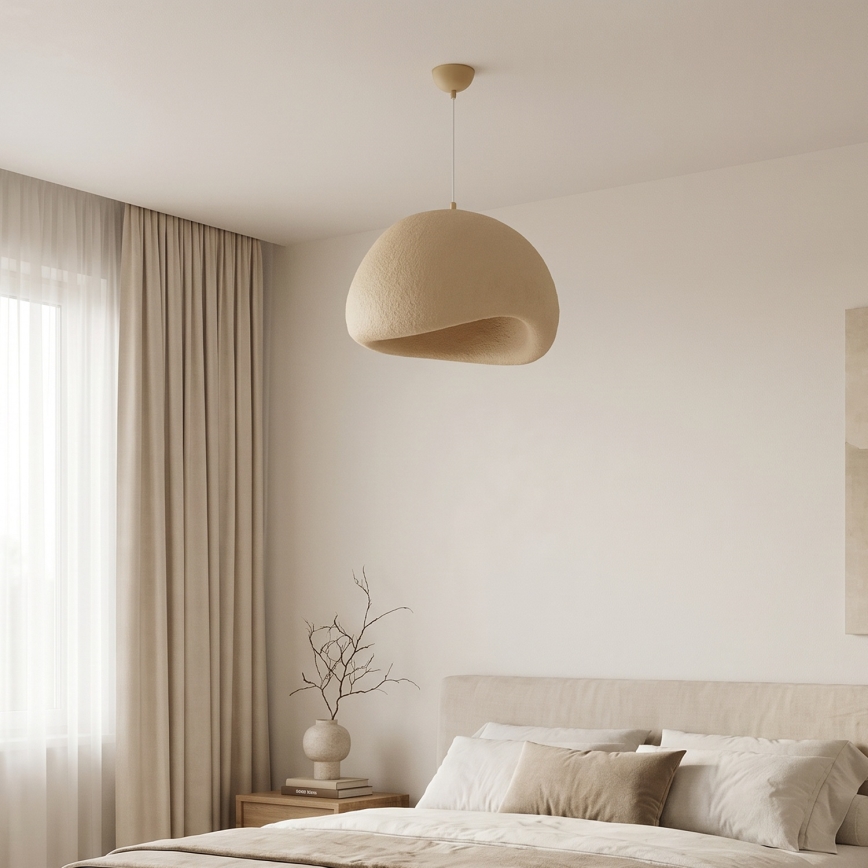 Brilagi - Karājoša griestu lampa ar vadu WABI SABI 1xE27/40W/230V Ø 50 cm bēša