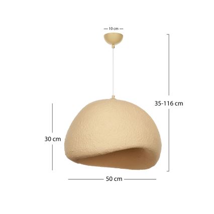 Brilagi - Karājoša griestu lampa ar vadu WABI SABI 1xE27/40W/230V Ø 50 cm bēša
