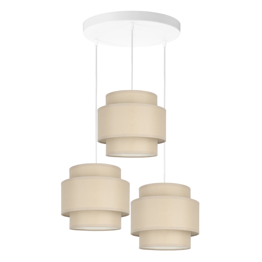 Brilagi - Karājoša lampa ar kabeli RESNA 3xE27/60W/230V Ø 45 cm, bēša
