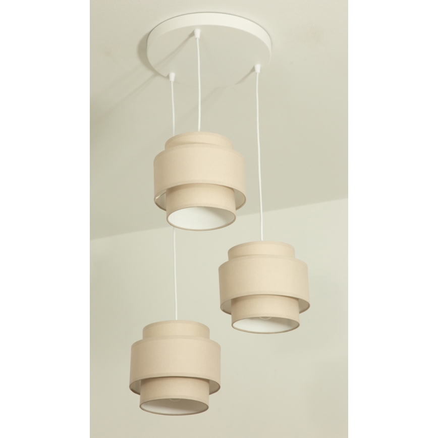 Brilagi - Karājoša lampa ar kabeli RESNA 3xE27/60W/230V Ø 45 cm, bēša