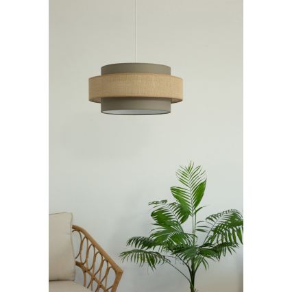 Brilagi - karājoša lampa ar vadu RESNA 1xE27/60W/230V Ø 40 cm brūna/bēša