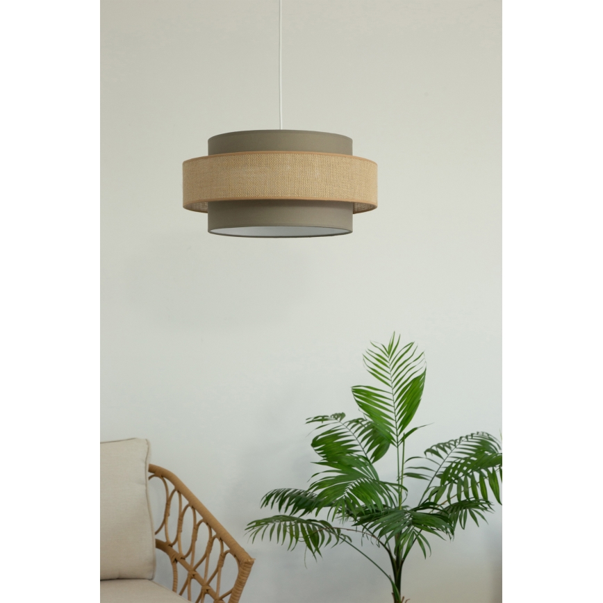 Brilagi - karājoša lampa ar vadu RESNA 1xE27/60W/230V Ø 40 cm brūna/bēša