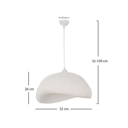 Brilagi - Karājošā lampa ar vadu WABI SABI 1xE27/40W/230V pr. 52 cm balta