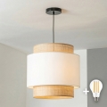 Brilagi - karājoša LED lampa uz troses CERIA 1xE27/40W/230V Ø 40 cm melna/bēša/balta
