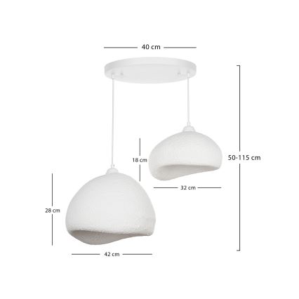 Brilagi - Karājoša lustra uz vada WABI SABI 2xE27/40W/230V Ø 70 cm, balta